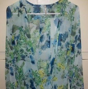 Floral Chiffon Tunic Style Blouse